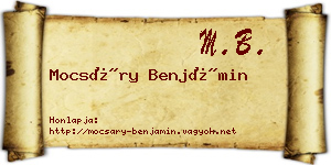 Mocsáry Benjámin névjegykártya