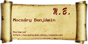 Mocsáry Benjámin névjegykártya