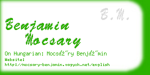benjamin mocsary business card